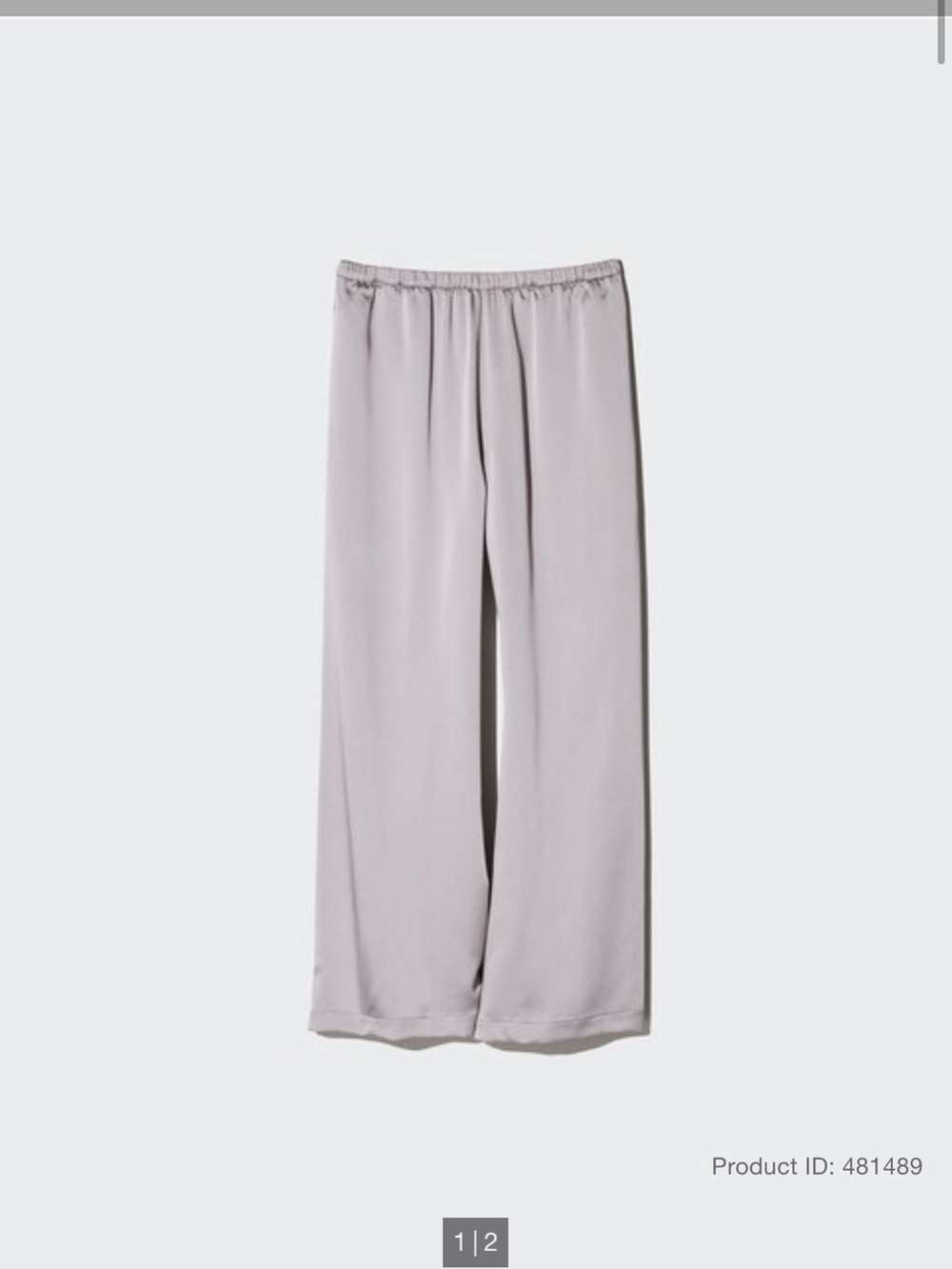 Uniqlo Satin Easy Pants - Grey - XS - Picture 2 of 8